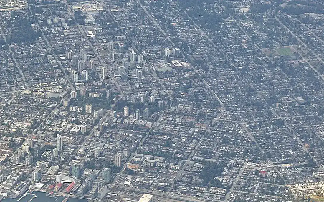 Central Lonsdale, North Vancouver, seen from above