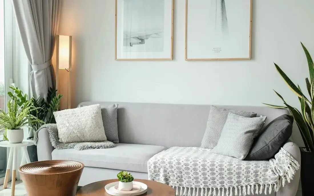 Bright, well-kept living room in a professionally managed rental home
